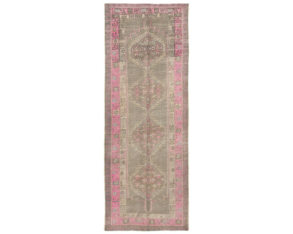 10 Ft Vintage Brown Persian Style Hand Knotted Low Pile Wool Runner Rug